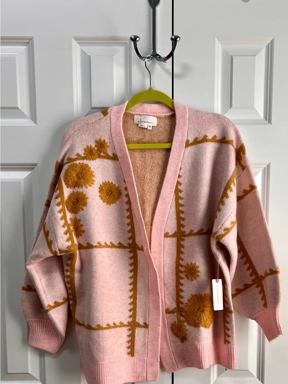 Anthropologie Catherine Floral Shine Cardigan One Size